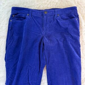 GAP Womens Premium Corduroy Skinny Pants Purplish Blue Size 10 Soft Stretch Chic
